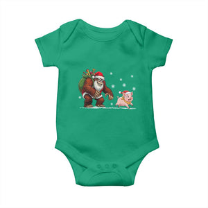 Christmas Cryptid Farm Life Gift Baby Onesie Funny Bigfoot Chasing Pig TS12 Irish Green Print Your Wear