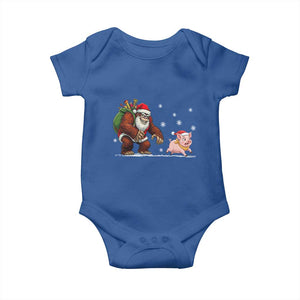Christmas Cryptid Farm Life Gift Baby Onesie Funny Bigfoot Chasing Pig TS12 Royal Blue Print Your Wear