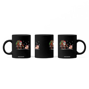 Christmas Cryptid Farm Life Gift Coffee Mug Funny Bigfoot Chasing Pig TS12 Print Your Wear