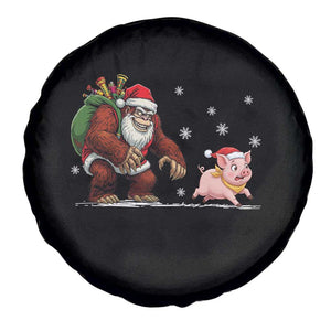 Christmas Cryptid Farm Life Gift Spare Tire Cover Funny Bigfoot Chasing Pig TS12 Print Your Wear