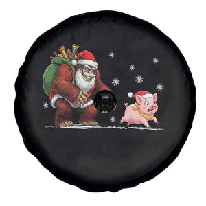 Christmas Cryptid Farm Life Gift Spare Tire Cover Funny Bigfoot Chasing Pig TS12 Print Your Wear