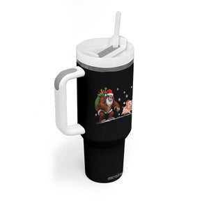 Christmas Cryptid Farm Life Gift Tumbler With Handle Funny Bigfoot Chasing Pig TS12 Print Your Wear