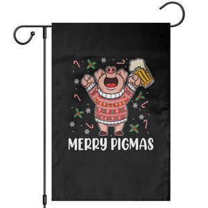 Christmas Pig Drinking Beer Garden Flag Funny Merry Pigmas Gift TS12 Black Print Your Wear
