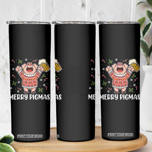 Christmas Pig Drinking Beer Skinny Tumbler Funny Merry Pigmas Gift TS12 Print Your Wear