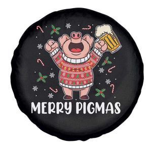 Christmas Pig Drinking Beer Spare Tire Cover Funny Merry Pigmas Gift TS12 Print Your Wear
