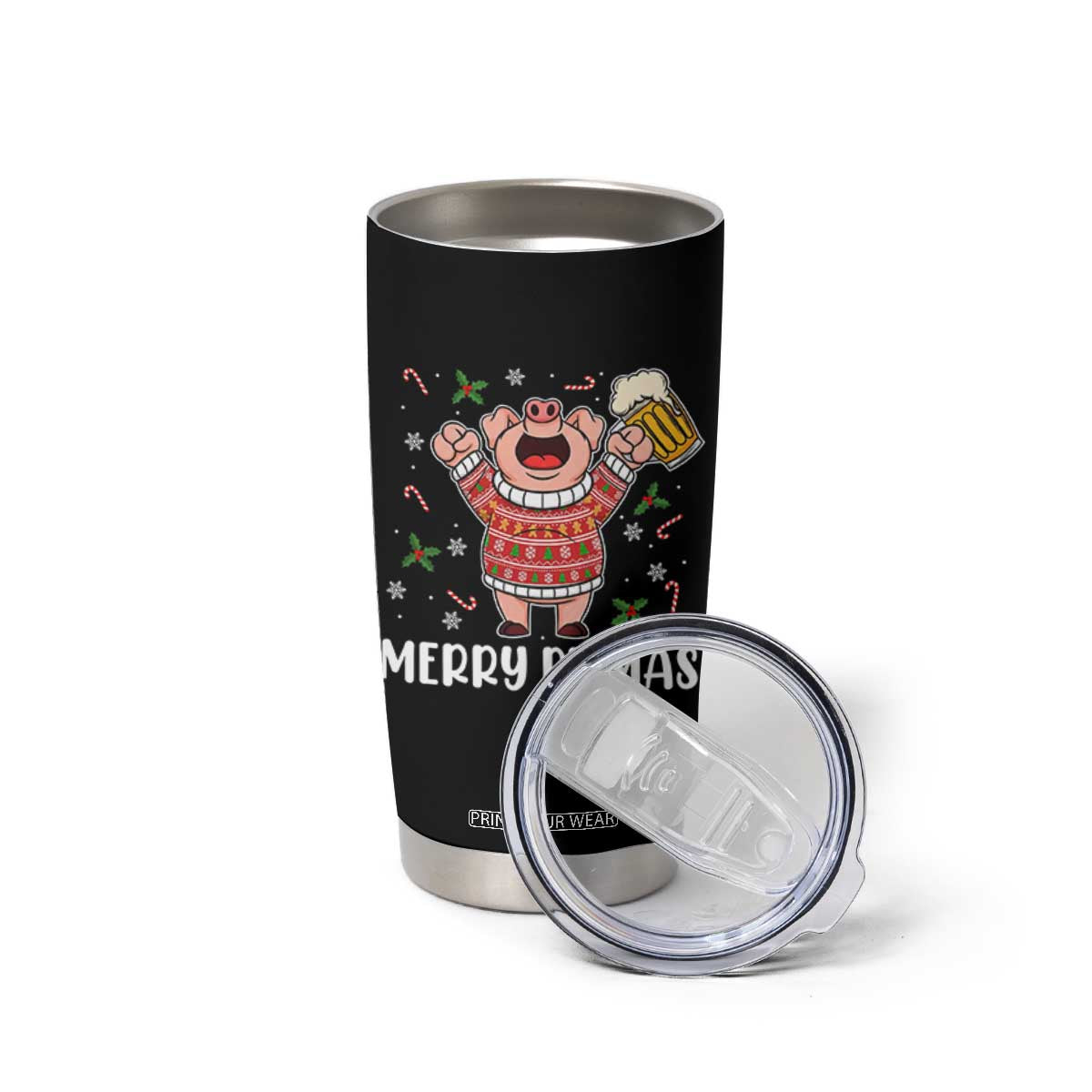 Christmas Pig Drinking Beer Tumbler Cup Funny Merry Pigmas Gift TS12 Print Your Wear
