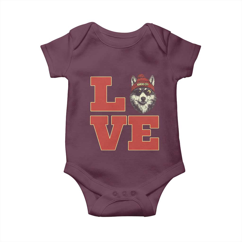 Midwest Wolf Football Pride Baby Onesie Game Day Gift TS12 Maroon Print Your Wear