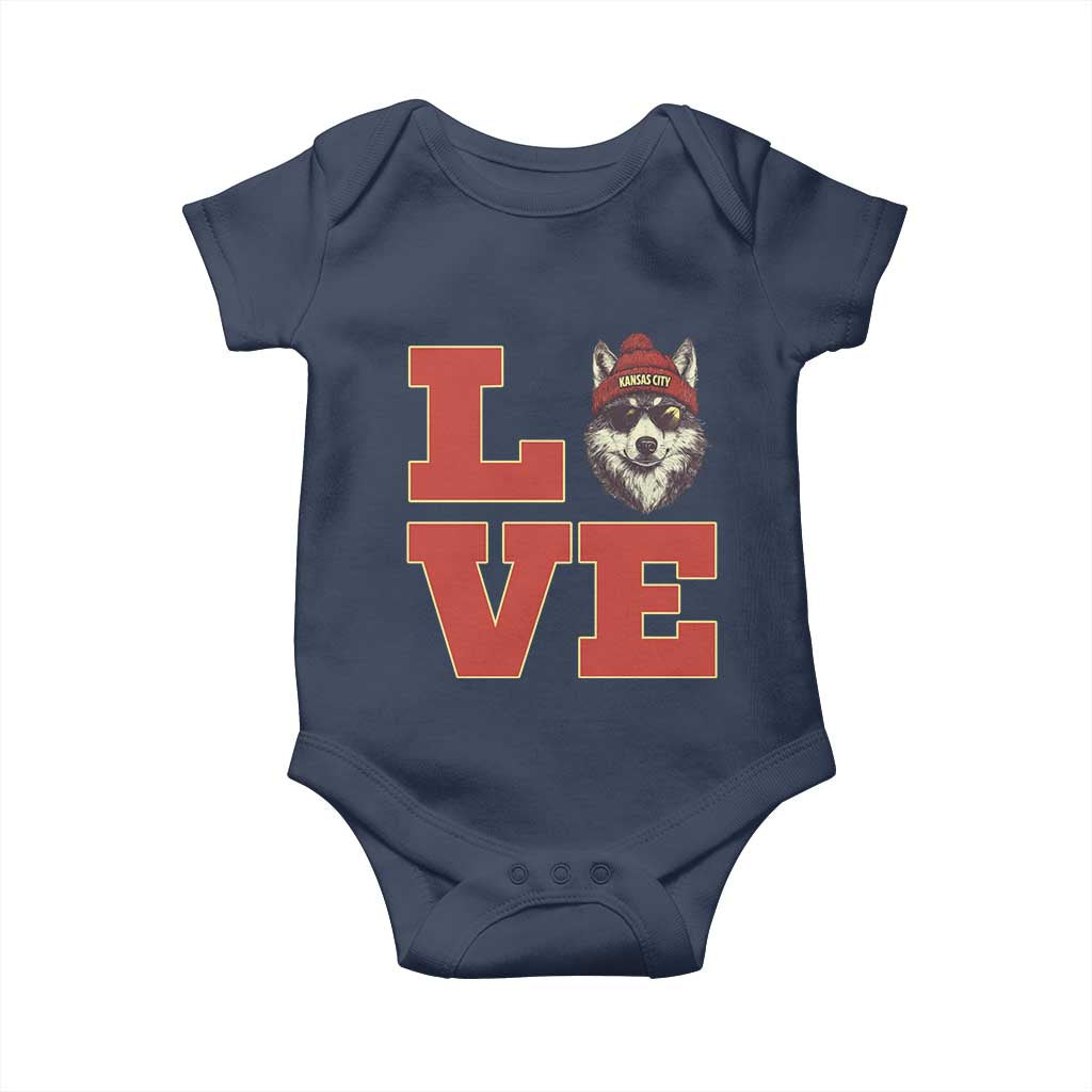 Midwest Wolf Football Pride Baby Onesie Game Day Gift TS12 Navy Print Your Wear