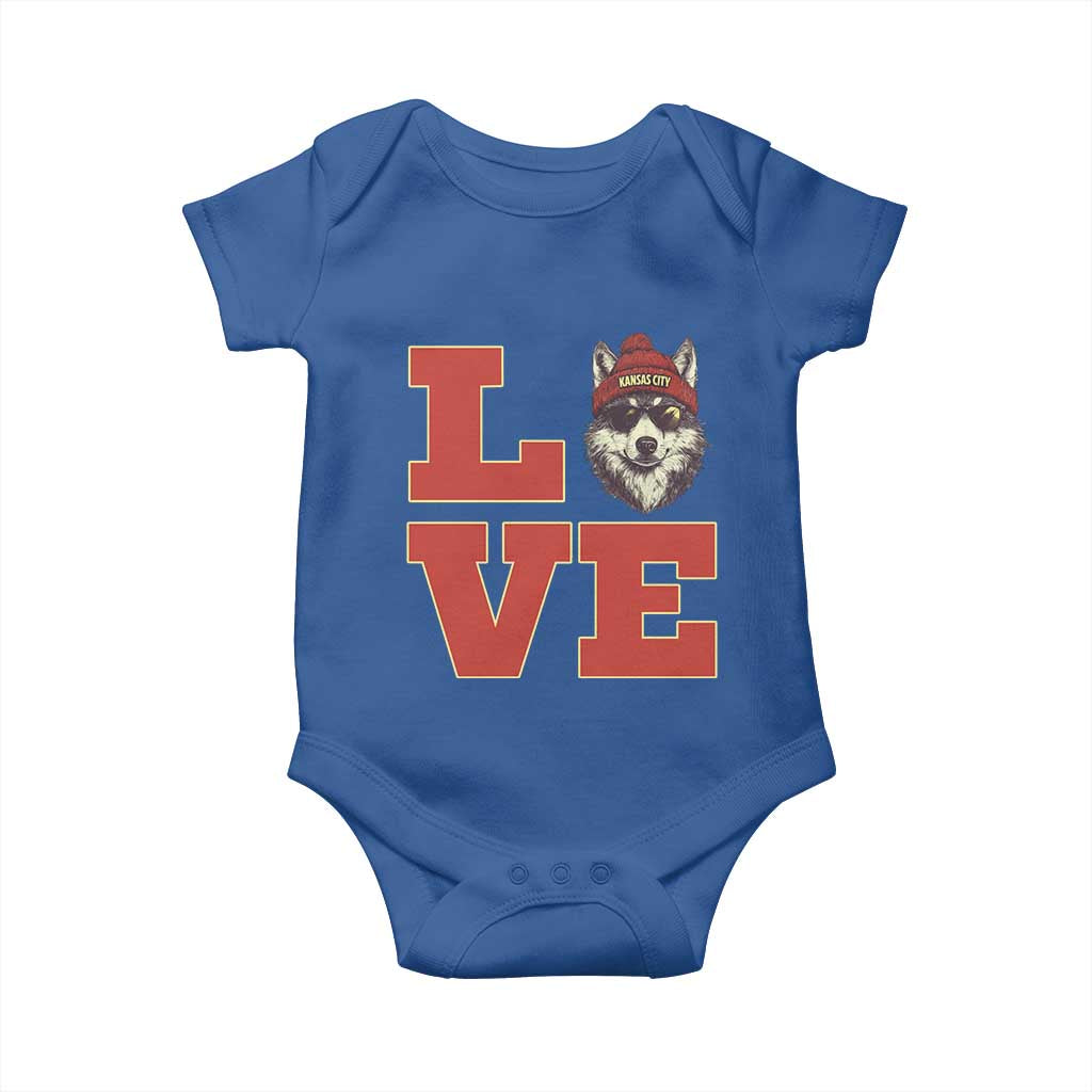 Midwest Wolf Football Pride Baby Onesie Game Day Gift TS12 Royal Blue Print Your Wear