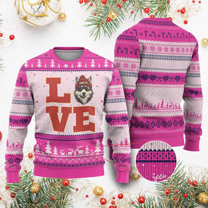 Midwest Wolf Football Pride Ugly Christmas Sweater Game Day Gift TS12 Hot Pink Print Your Wear