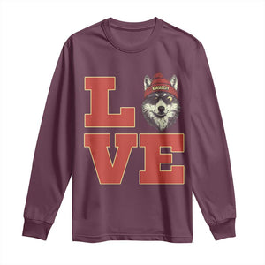 Midwest Wolf Football Pride Long Sleeve Shirt Game Day Gift TS12 Maroon Print Your Wear