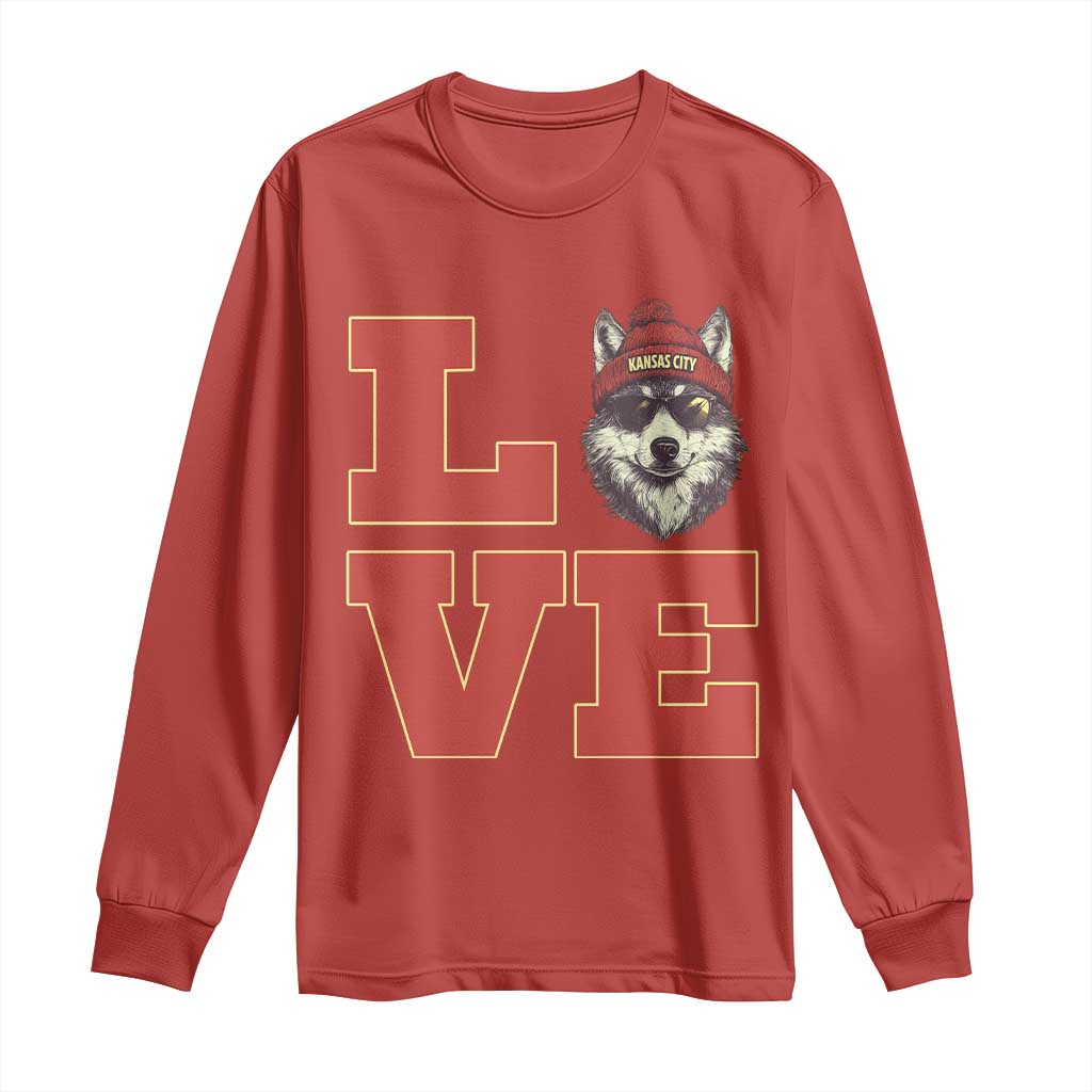 Midwest Wolf Football Pride Long Sleeve Shirt Game Day Gift TS12 Red Print Your Wear