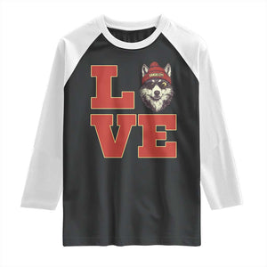 Midwest Wolf Football Pride Raglan Shirt Game Day Gift TS12 Black White Print Your Wear