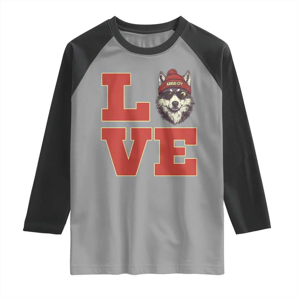 Midwest Wolf Football Pride Raglan Shirt Game Day Gift TS12 Sport Gray Black Print Your Wear