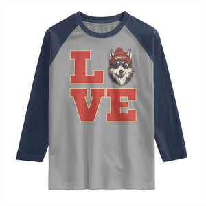 Midwest Wolf Football Pride Raglan Shirt Game Day Gift TS12 Sport Gray Navy Print Your Wear