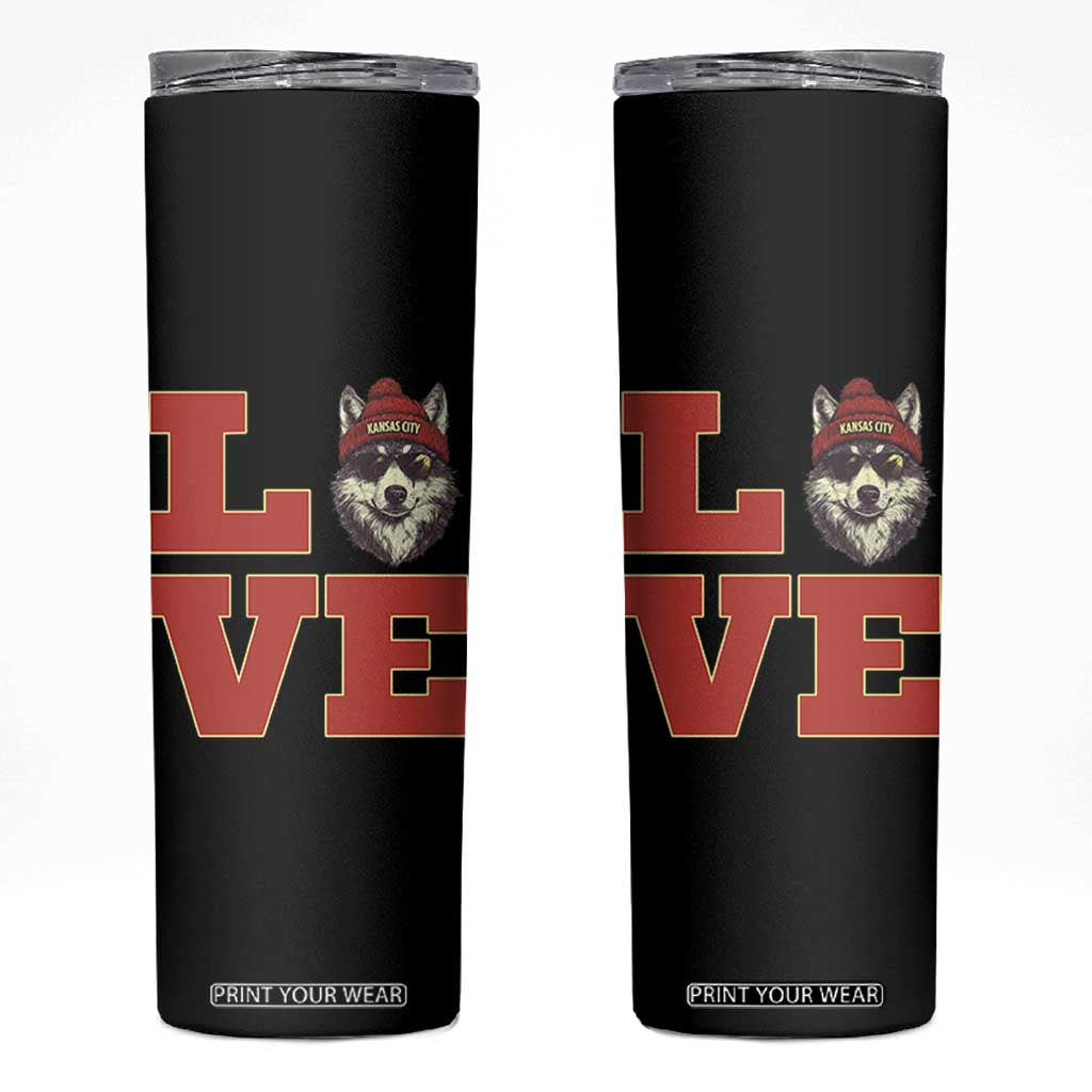 Midwest Wolf Football Pride Skinny Tumbler Game Day Gift TS12 Black Print Your Wear