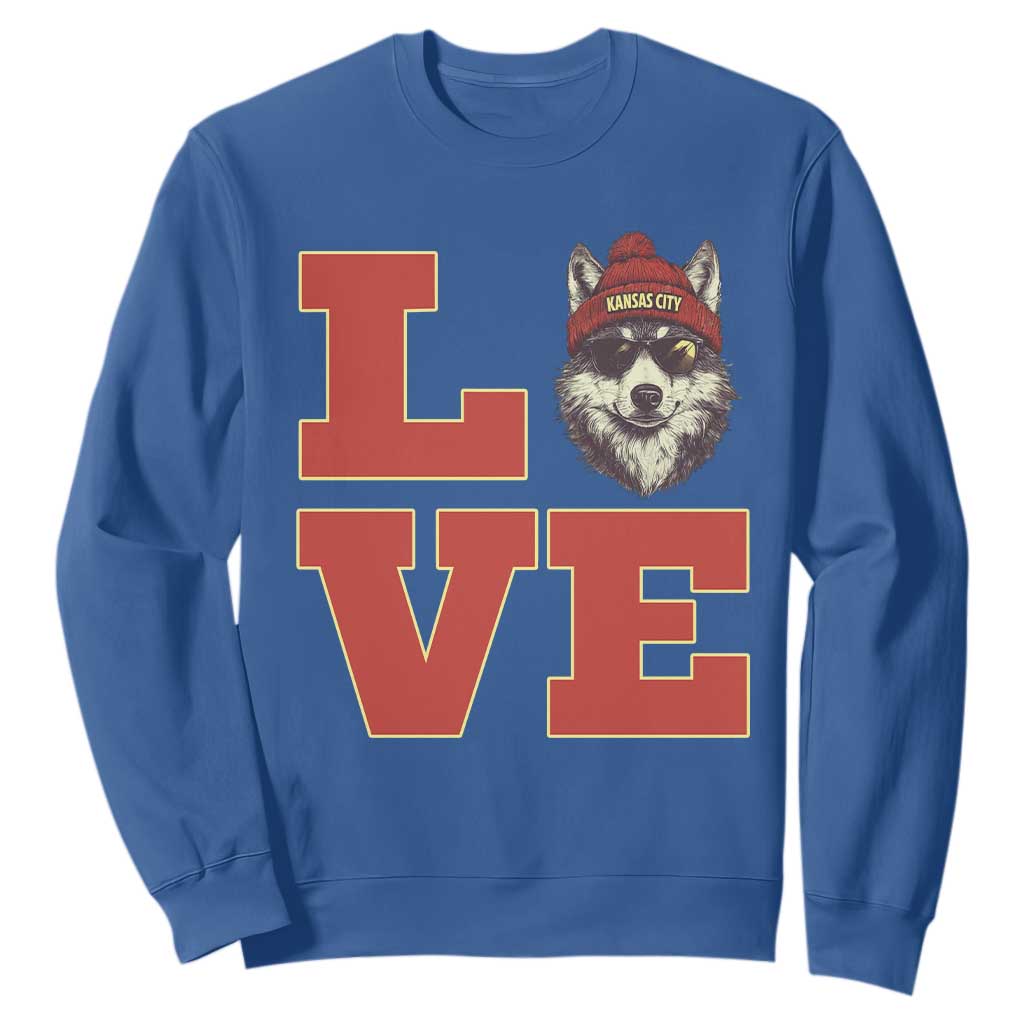 Midwest Wolf Football Pride Sweatshirt Game Day Gift TS12 Royal Blue Print Your Wear