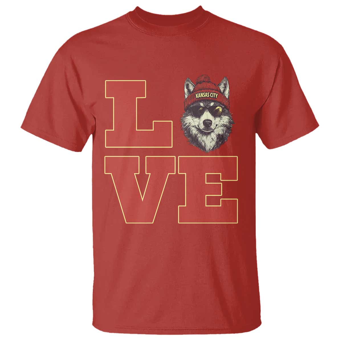 Midwest Wolf Football Pride T Shirt Game Day Gift TS12 Red Print Your Wear