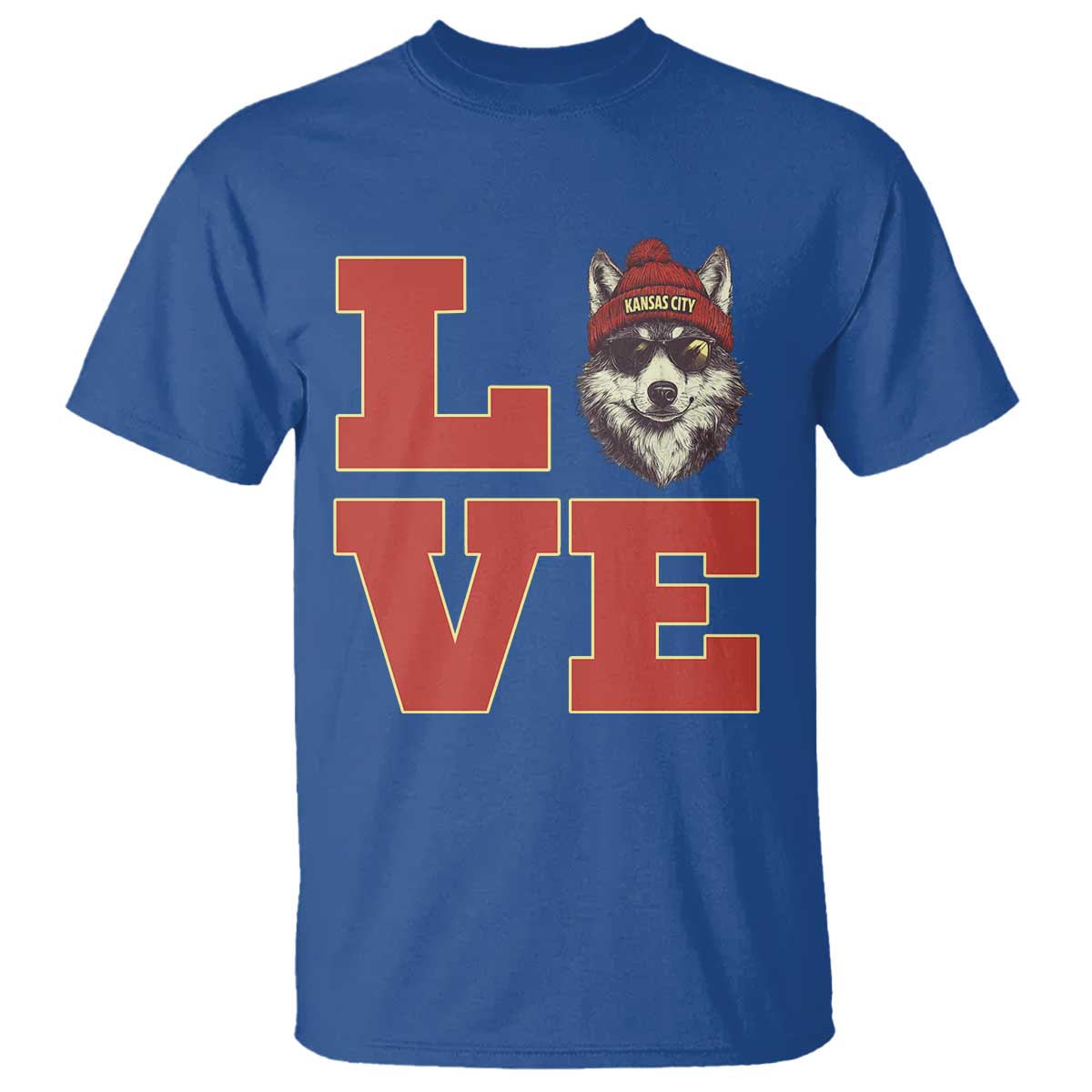 Midwest Wolf Football Pride T Shirt Game Day Gift TS12 Royal Blue Print Your Wear