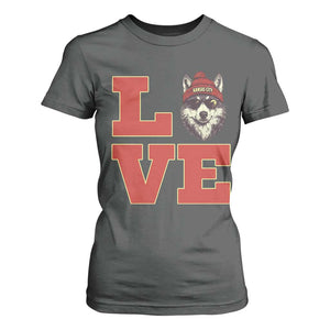 Midwest Wolf Football Pride T Shirt For Women Game Day Gift TS12 Dark Heather Print Your Wear