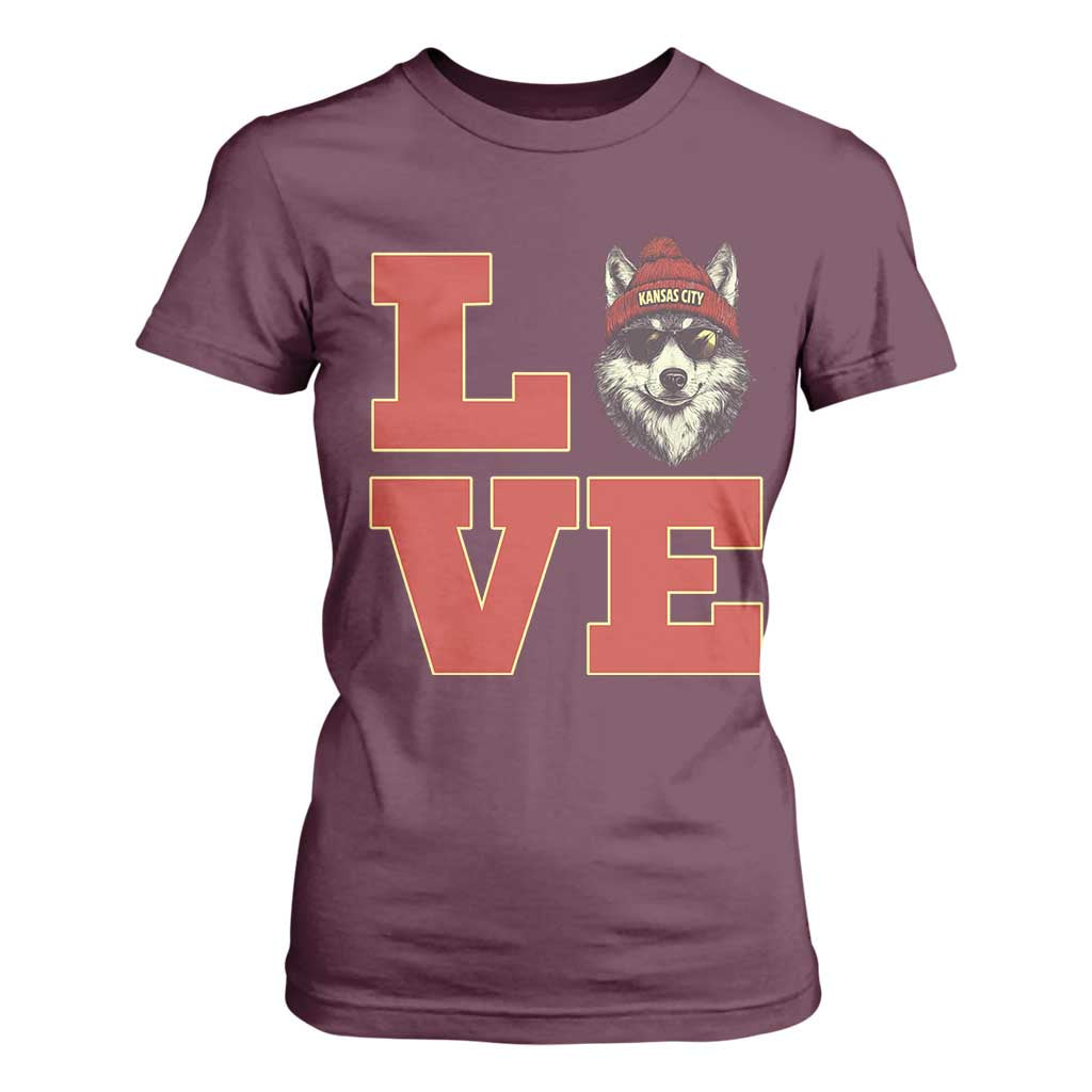 Midwest Wolf Football Pride T Shirt For Women Game Day Gift TS12 Maroon Print Your Wear