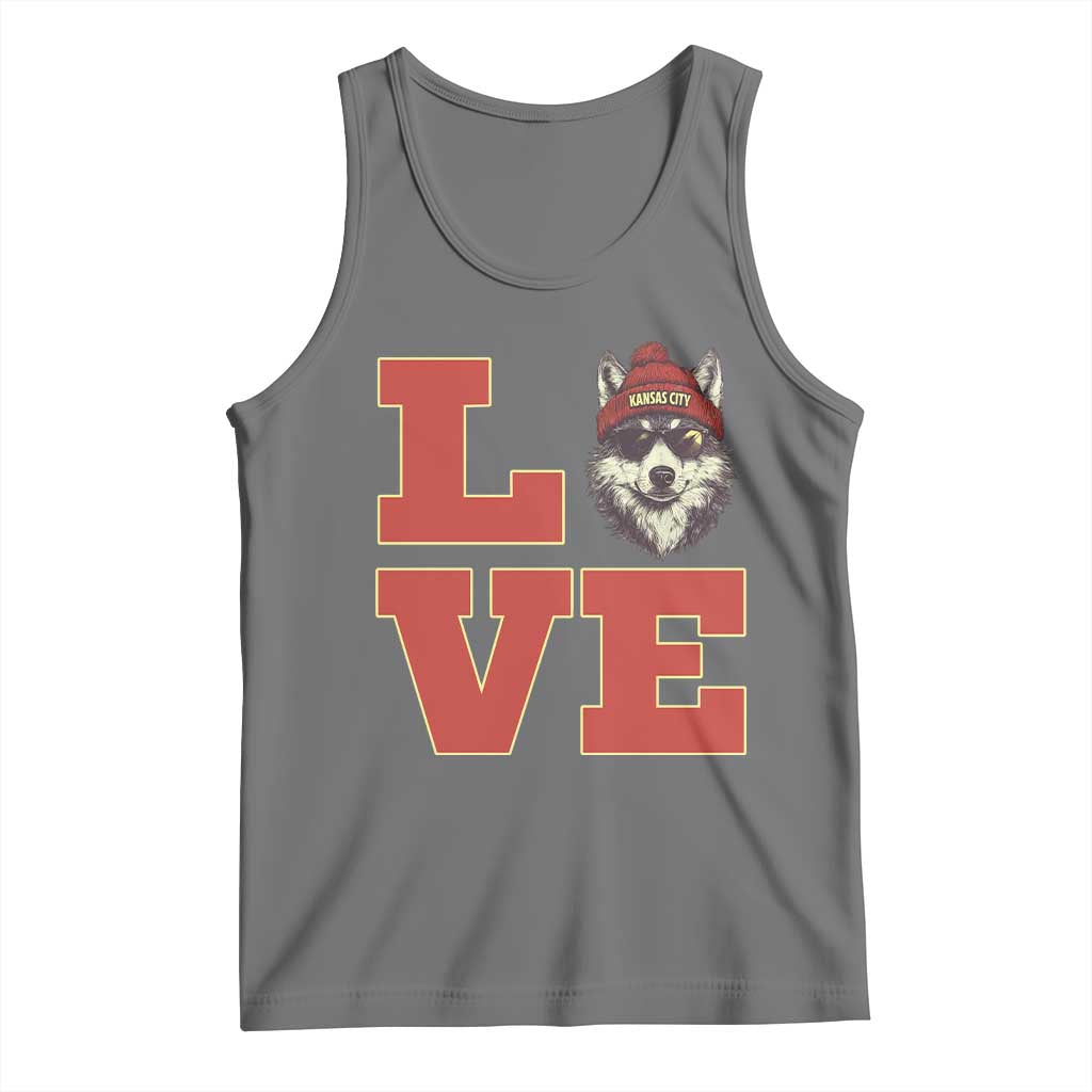 Midwest Wolf Football Pride Tank Top Game Day Gift TS12 Black Heather Print Your Wear