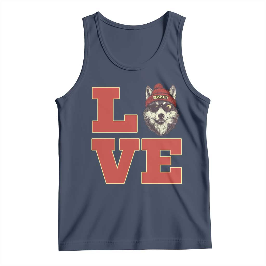 Midwest Wolf Football Pride Tank Top Game Day Gift TS12 Navy Print Your Wear