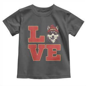 Midwest Wolf Football Pride Toddler T Shirt Game Day Gift TS12 Dark Heather Print Your Wear
