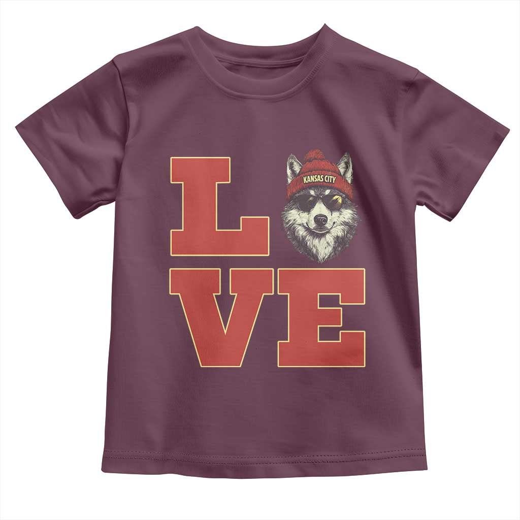 Midwest Wolf Football Pride Toddler T Shirt Game Day Gift TS12 Maroon Print Your Wear