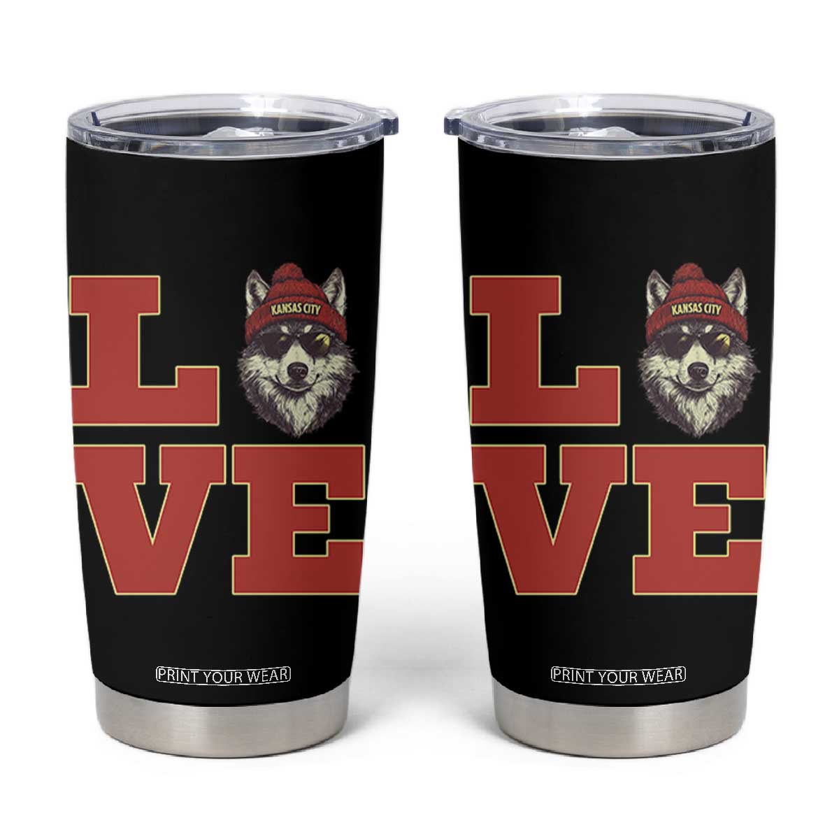 Midwest Wolf Football Pride Tumbler Cup Game Day Gift TS12 Black Print Your Wear