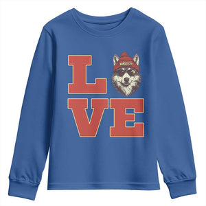 Midwest Wolf Football Pride Youth Sweatshirt Game Day Gift TS12 Royal Blue Print Your Wear
