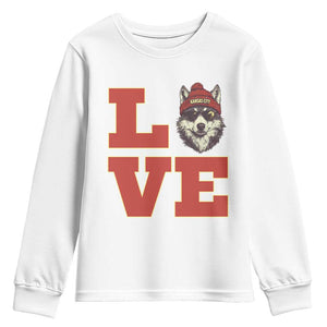 Midwest Wolf Football Pride Youth Sweatshirt Game Day Gift TS12 White Print Your Wear