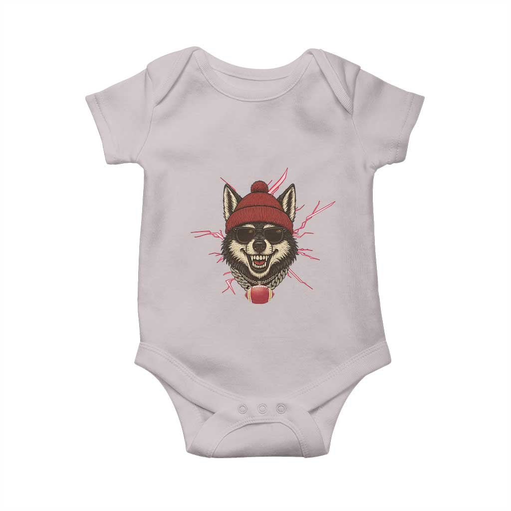 Howling Wolf Spirit For The Midwest Football Fan Baby Onesie TS12 Ice Gray Print Your Wear