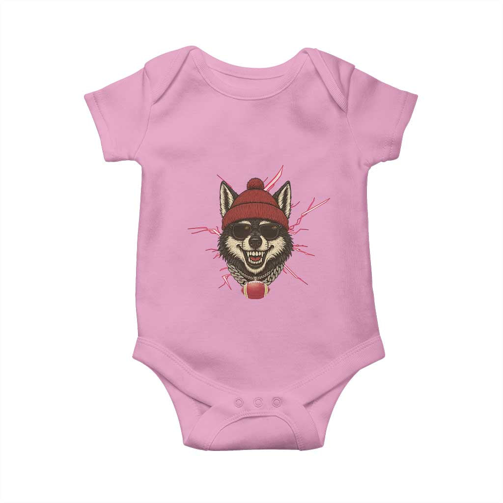 Howling Wolf Spirit For The Midwest Football Fan Baby Onesie TS12 Light Pink Print Your Wear