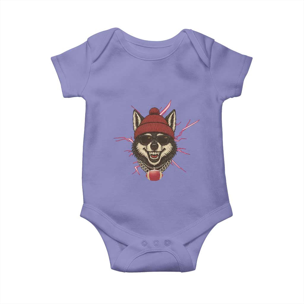 Howling Wolf Spirit For The Midwest Football Fan Baby Onesie TS12 Violet Print Your Wear