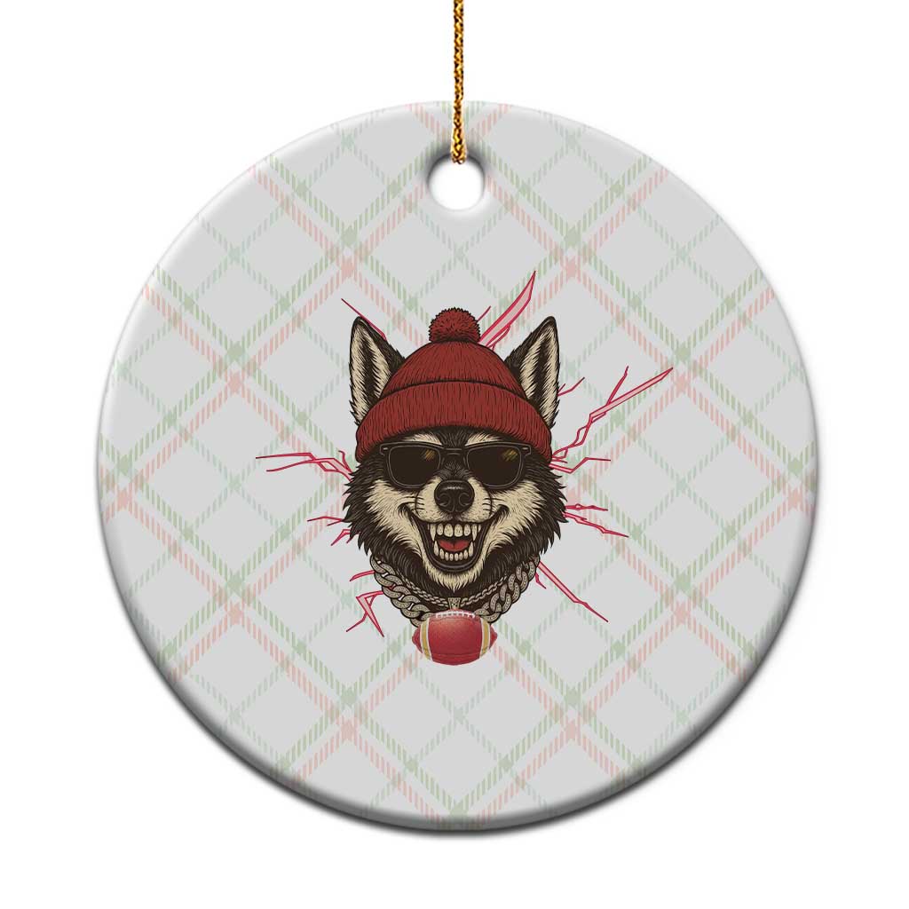 Howling Wolf Spirit For The Midwest Football Fan Ceramic Ornament TS12 1pc Christmas Plaid Print Your Wear