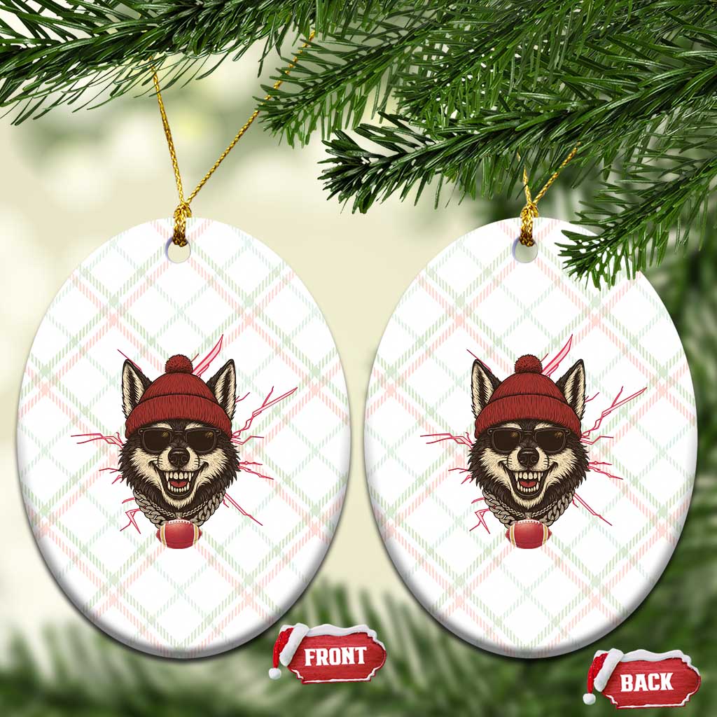 Howling Wolf Spirit For The Midwest Football Fan Ceramic Ornament TS12 Print Your Wear