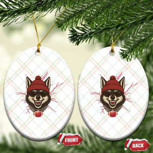 Howling Wolf Spirit For The Midwest Football Fan Ceramic Ornament TS12 Print Your Wear