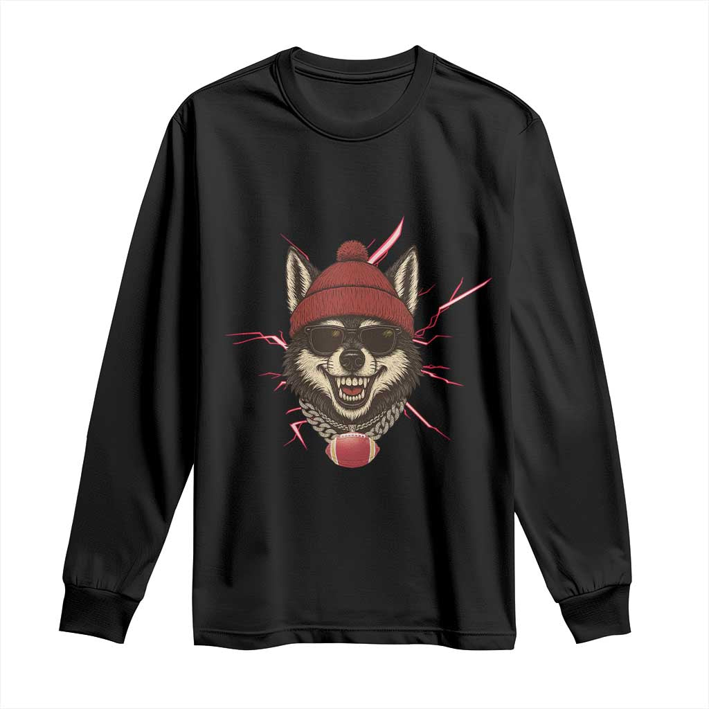Howling Wolf Spirit For The Midwest Football Fan Long Sleeve Shirt TS12 Black Print Your Wear