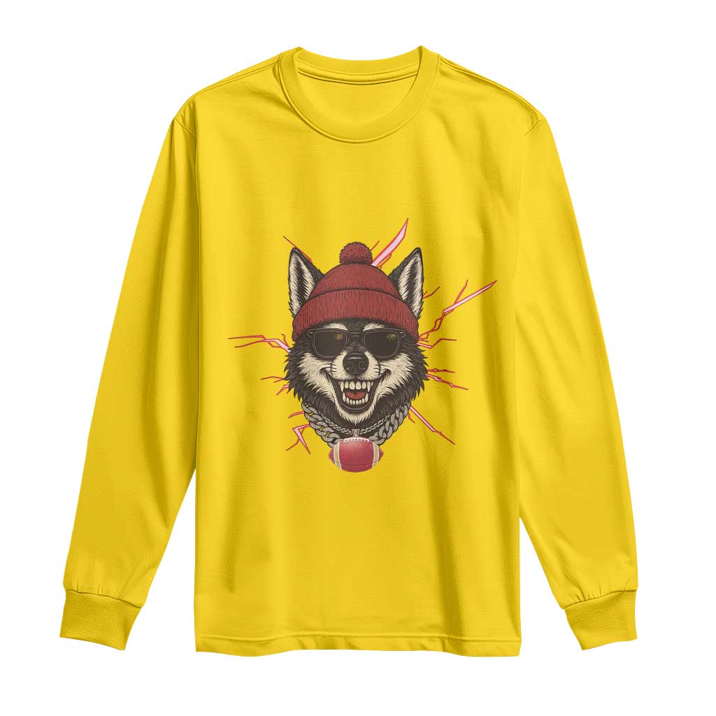 Howling Wolf Spirit For The Midwest Football Fan Long Sleeve Shirt TS12 Daisy Print Your Wear