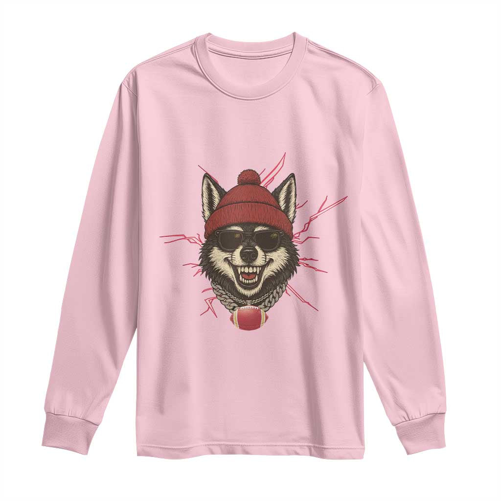 Howling Wolf Spirit For The Midwest Football Fan Long Sleeve Shirt TS12 Light Pink Print Your Wear