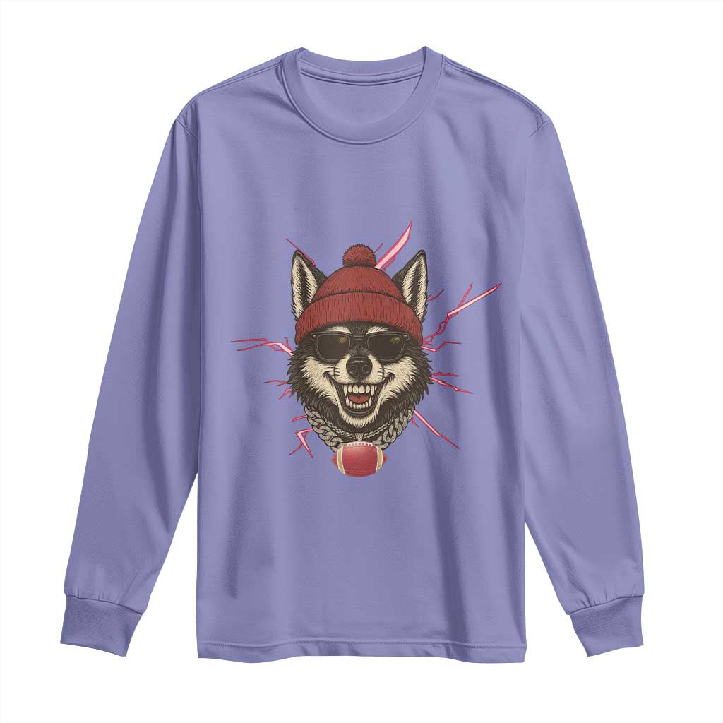Howling Wolf Spirit For The Midwest Football Fan Long Sleeve Shirt TS12 Violet Print Your Wear