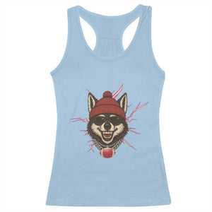 Howling Wolf Spirit For The Midwest Football Fan Racerback Tank Top TS12 Light Blue Print Your Wear