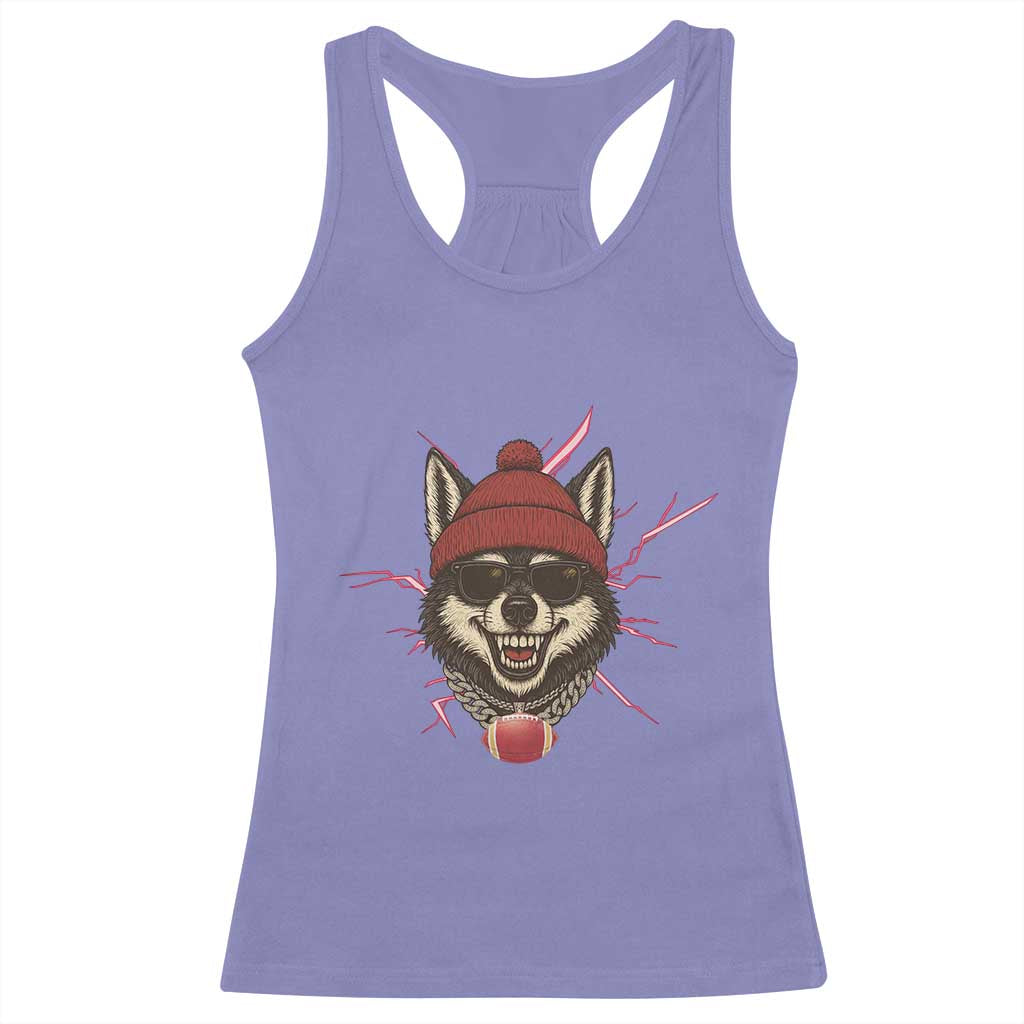 Howling Wolf Spirit For The Midwest Football Fan Racerback Tank Top TS12 Violet Print Your Wear