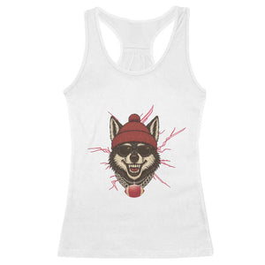 Howling Wolf Spirit For The Midwest Football Fan Racerback Tank Top TS12 White Print Your Wear