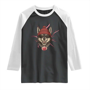 Howling Wolf Spirit For The Midwest Football Fan Raglan Shirt TS12 Black White Print Your Wear