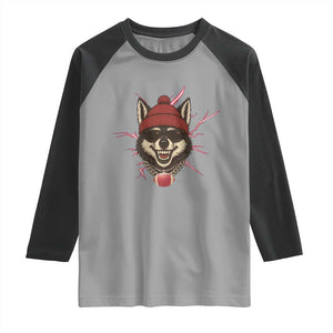 Howling Wolf Spirit For The Midwest Football Fan Raglan Shirt TS12 Sport Gray Black Print Your Wear