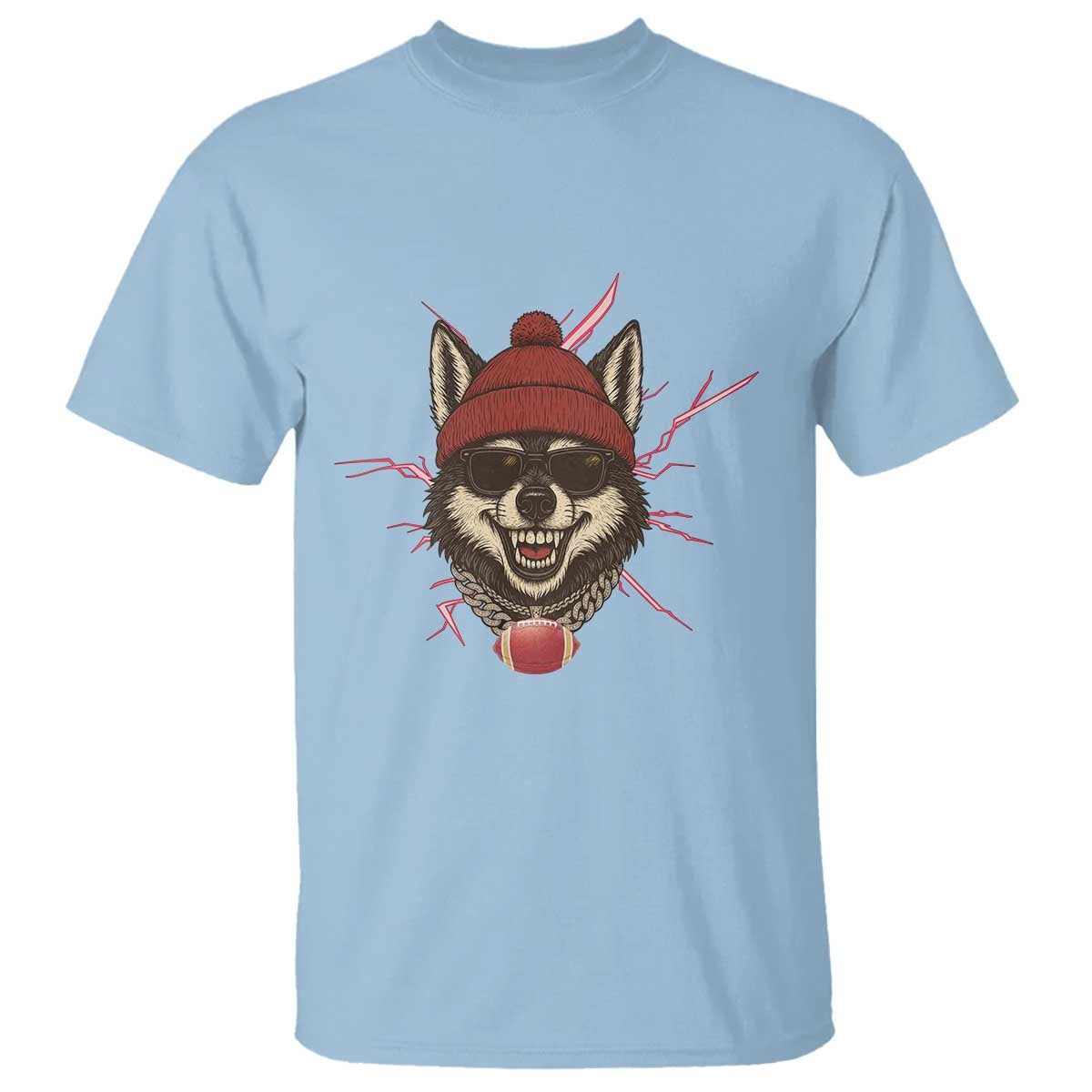 Howling Wolf Spirit For The Midwest Football Fan T Shirt TS12 Light Blue Print Your Wear