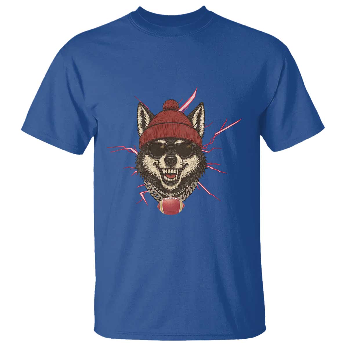Howling Wolf Spirit For The Midwest Football Fan T Shirt TS12 Royal Blue Print Your Wear