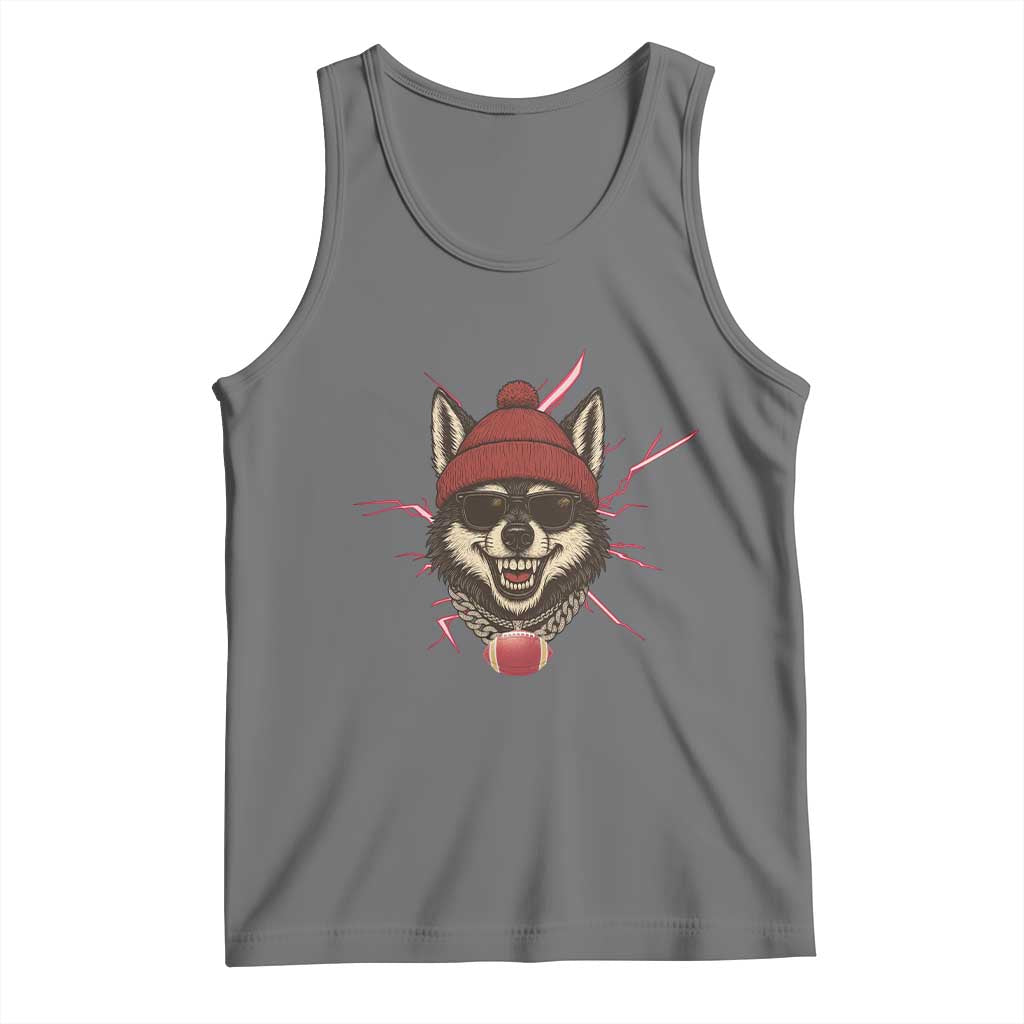 Howling Wolf Spirit For The Midwest Football Fan Tank Top TS12 Black Heather Print Your Wear